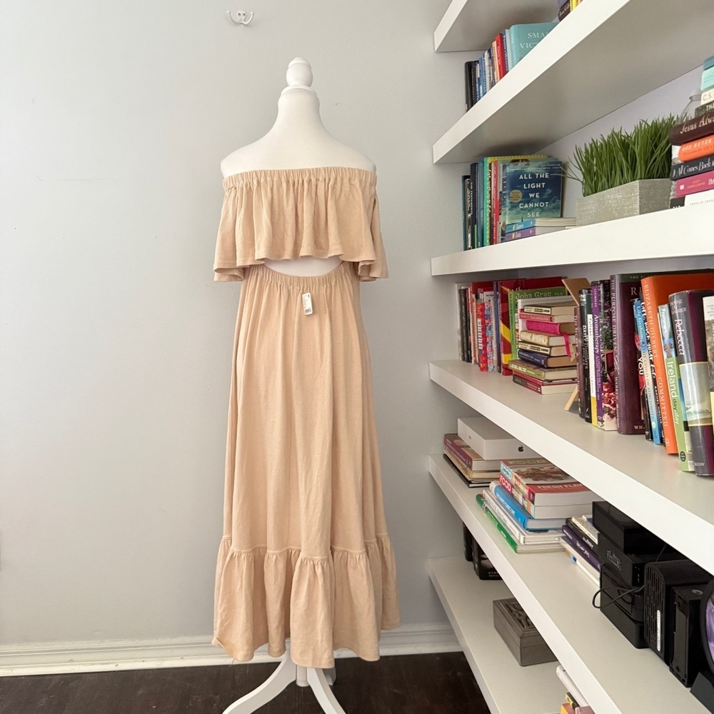 Free People Lynne Midi Dress in Bleached Sand XS NWT - Picture 9 of 14